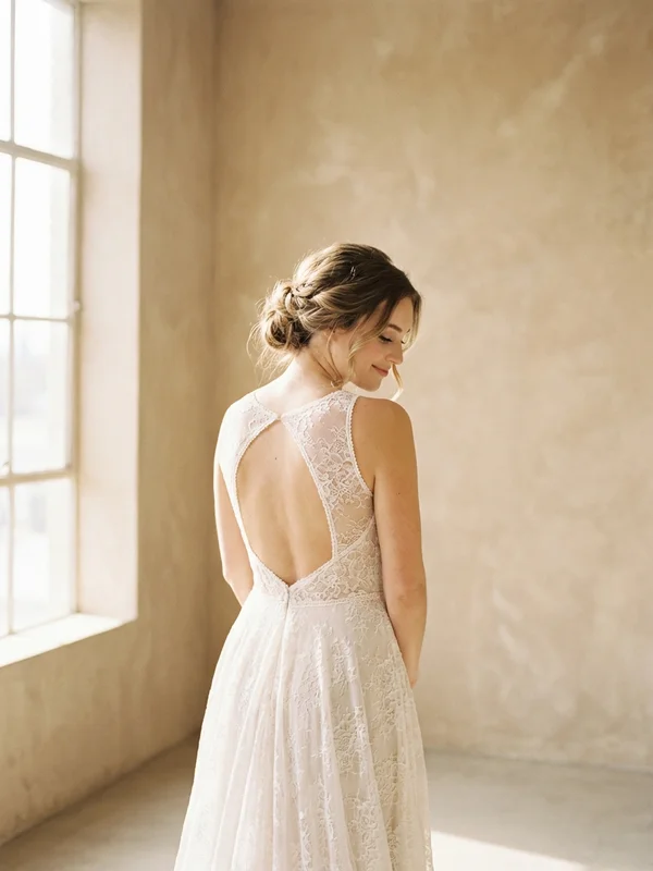 Keyhole Back Wedding Dresses - 1