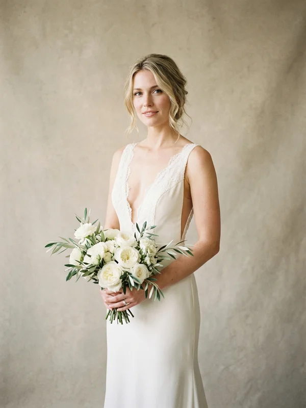 Plunging Neckline Wedding Dresses - 1