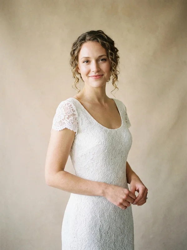 Scoop Neck Wedding Dresses - 1