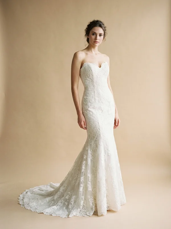 Rosalind — Ivory Lace Mermaid Wedding Dress with Keyhole Back - 1