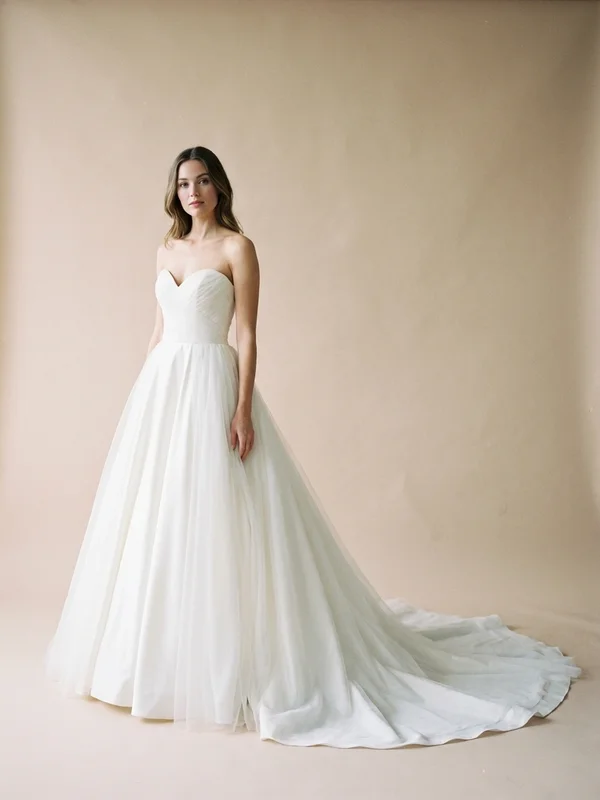 Seraphina — Ivory Tulle Ball Gown Wedding Dress with Crystal Bodice - 1